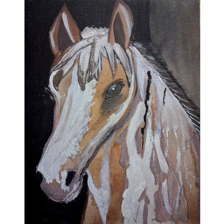 Handcrafted Horse Canvas Painting for Rustic Wall Decor